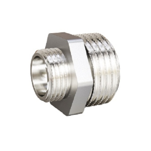 Ниппель переходной DN20х15 (3/4"НР х 1/2"НР) латунь никель