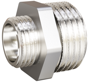 Ниппель переходной LD Pride DN50х40 (2"НР х 1 1/2"НР) латунь никель