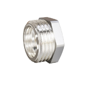 Футорка DN15х10 (1/2" НР х 3/8" ВР) латунь никель