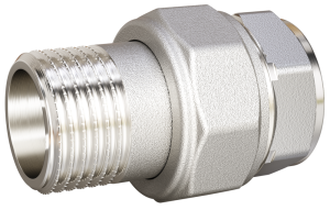 Разъемное соединение прямое НВ 1 1/2" с прокладкой O-RING, никелированное