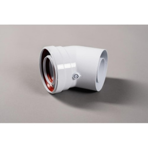 Отвод коаксиальный промежуточный 45°, без муфты, ф60/100 мм Baxi