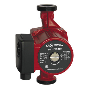 Насос циркуляционный для системы отопления PS 32/6G 180 гайки в комплекте Kromwell