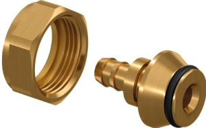 Штуцер с накидной гайкой латунный для труб PE-Xa 16-G3/4"НГ Евроконус, тип 2 '80И