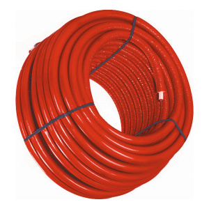 Труба PE-Xa/EVOH, PN10, ф16х2,2 мм, бухта 100 м, в теплоизоляции 6 мм, цвет красный USYSTEMS