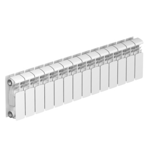 Радиатор алюм Rifar Alum 200 14 секций, подкл боковое, RAL 9016 глянцевый