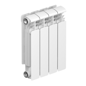 Радиатор алюм Rifar Alum 350 4 секции, подкл боковое, RAL 9016 глянцевый