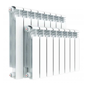 Радиатор алюм Rifar Alum 500 7 секций, подкл боковое, RAL 9016 глянцевый