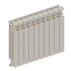 Радиатор биметалл Rifar Ecobuild 500 10 секций, подкл боковое, RAL 9016 глянцевый