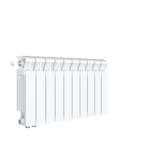 Радиатор биметалл Rifar Monolit 350 11 секций, подкл боковое, RAL 9016 глянцевый