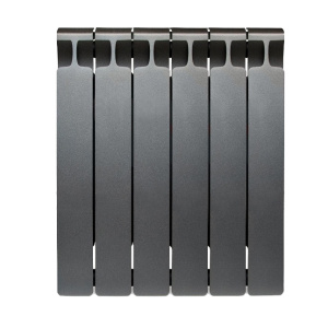 Радиатор биметалл Rifar Monolit 500 6 секций, подкл боковое, антрацит матовый