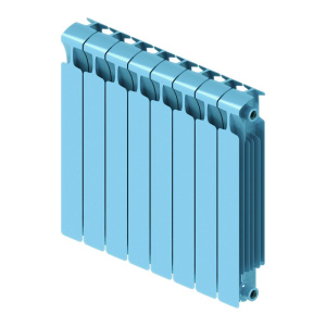 Радиатор биметалл Rifar Monolit 500 8 секций, подкл боковое, сапфир глянцевый