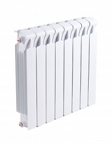 Радиатор биметалл Rifar Monolit 500 12 секций, подкл боковое, RAL 9016 глянцевый