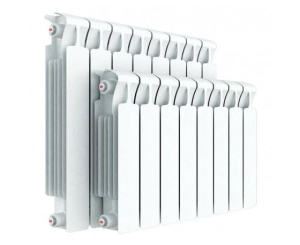 Радиатор биметалл Rifar Monolit Ventil 350 7 секций, подкл нижнее левое, RAL 9016 глянцевый