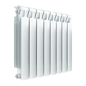 Радиатор биметалл Rifar Monolit Ventil 350 14 секций, подкл нижнее левое, RAL 9016 глянцевый