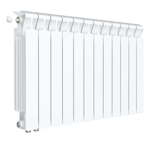 Радиатор биметалл Rifar Monolit Ventil 500 11 секций, подкл нижнее левое, RAL 9016 глянцевый