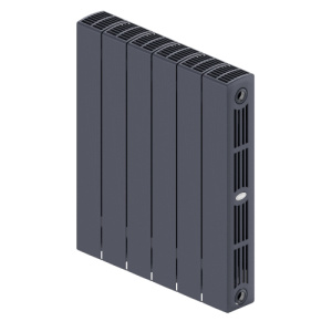 Радиатор биметалл Rifar SUPReMO Ventil 350 6 секций, подкл нижнее правое, титан матовый